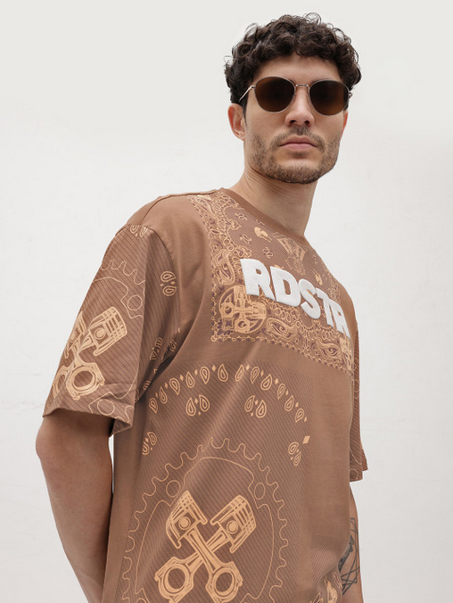 The Life Co. Printed Pure Cotton Relaxed Fit T-shirt